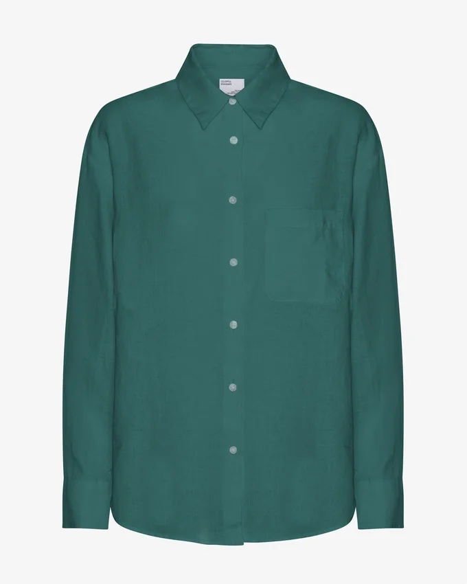 Camisas oversize de lino - Verde océano