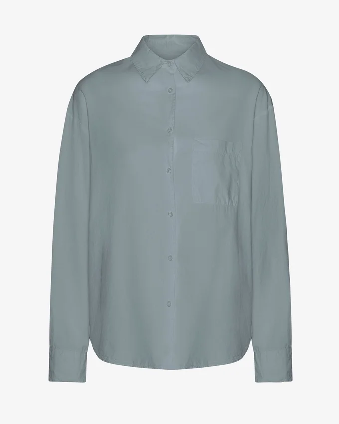 Camisas oversize orgánicas - Azul acero