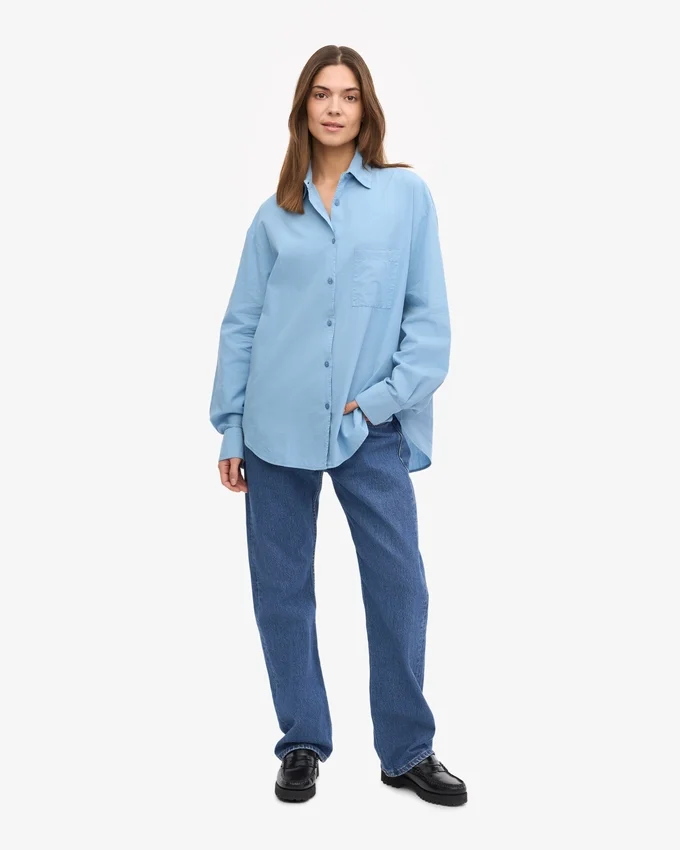 Camisas oversize orgánicas - Azul mar