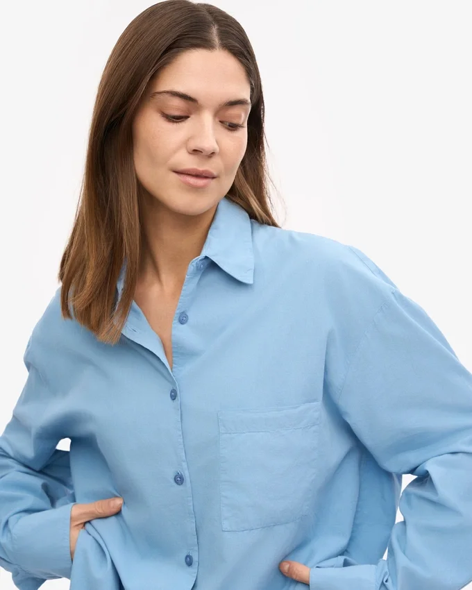 Camisas oversize orgánicas - Azul mar