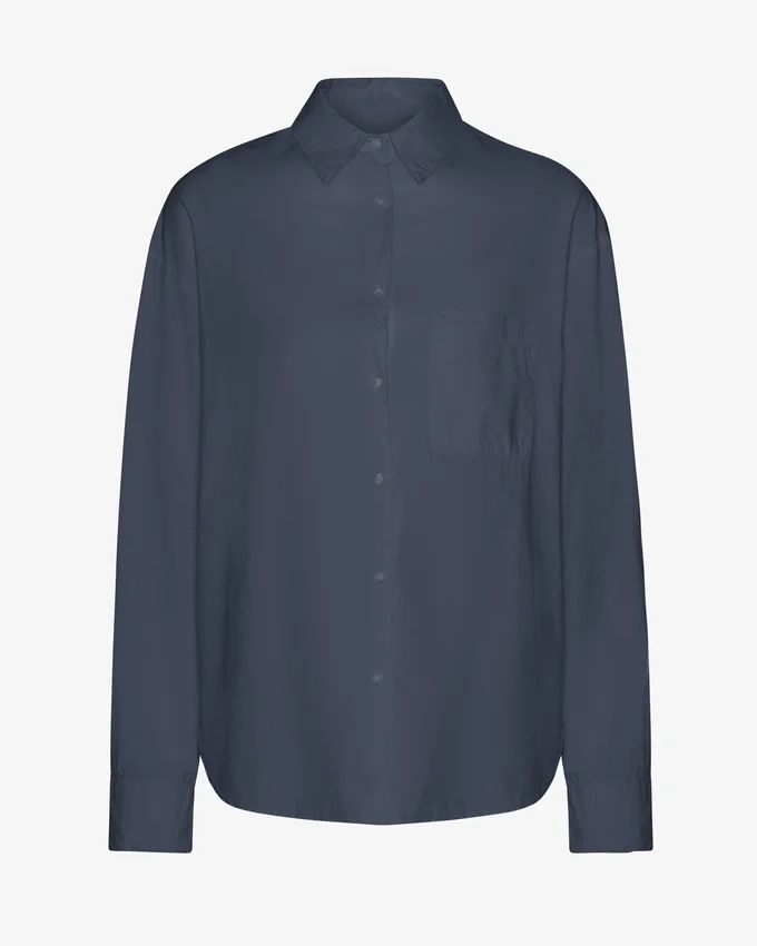 Camisas oversize orgánicas - Azul petróleo