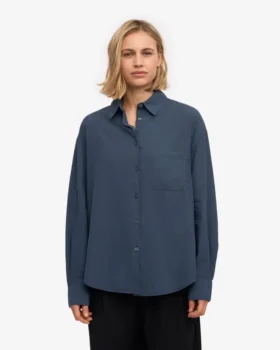 Camisas oversize orgánicas – Azul petróleo