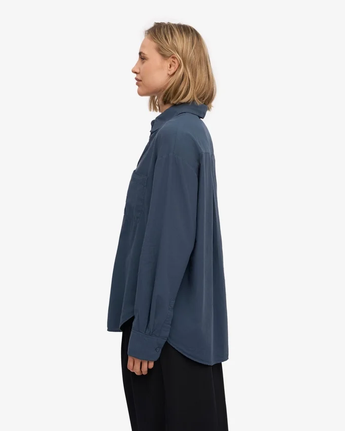 Camisas oversize orgánicas - Azul petróleo