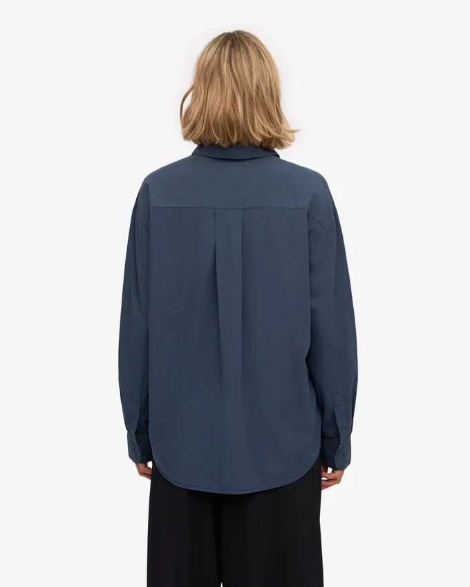 Camisas oversize orgánicas - Azul petróleo