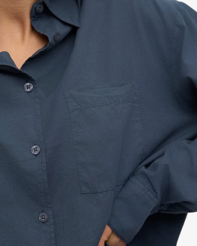 Camisas oversize orgánicas - Azul petróleo