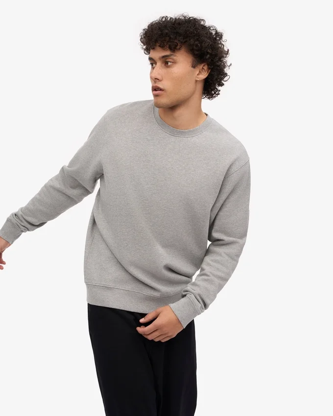 Camiseta Classic Organic de cuello redondo - Gris jaspeado
