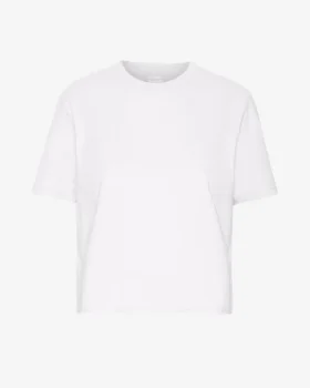 Camiseta corta de corte cuadrado orgánica - Blanco óptico