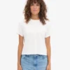 Camiseta corta de corte cuadrado orgánica - Blanco óptico