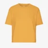Camiseta corta de corte holgado de algodón orgánico - Amarillo quemado