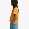 Camiseta corta de corte holgado de algodón orgánico - Amarillo quemado