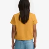 Camiseta corta de corte holgado de algodón orgánico - Amarillo quemado