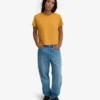 Camiseta corta de corte holgado de algodón orgánico - Amarillo quemado