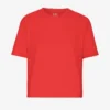 Camiseta corta de corte holgado de algodón orgánico - Rojo mandarina