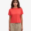 Camiseta corta de corte holgado de algodón orgánico - Rojo mandarina