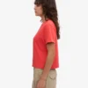 Camiseta corta de corte holgado de algodón orgánico - Rojo mandarina
