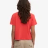 Camiseta corta de corte holgado de algodón orgánico - Rojo mandarina