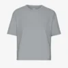 Camiseta corta holgada de algodón orgánico - Azul acero