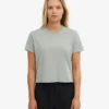 Camiseta corta holgada de algodón orgánico - Azul acero
