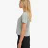Camiseta corta holgada de algodón orgánico - Azul acero