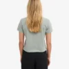 Camiseta corta holgada de algodón orgánico - Azul acero