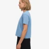 Camiseta corta holgada de algodón orgánico - Azul mar