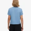 Camiseta corta holgada de algodón orgánico - Azul mar