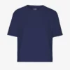 Camiseta corta holgada de algodón orgánico - Azul marino
