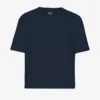 Camiseta corta holgada de algodón orgánico - Azul marino