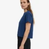 Camiseta corta holgada de algodón orgánico - Azul marino