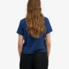 Camiseta corta holgada de algodón orgánico - Azul marino