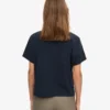 Camiseta corta holgada de algodón orgánico - Azul marino
