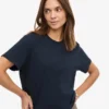 Camiseta corta holgada de algodón orgánico - Azul marino