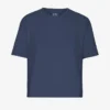 Camiseta corta holgada de algodón orgánico - Azul petróleo