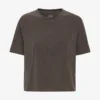 Camiseta corta holgada de algodón orgánico - Barro descolorido