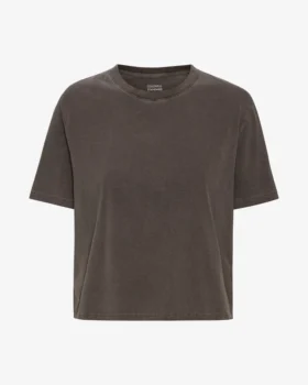Camiseta corta holgada de algodón orgánico - Barro descolorido