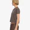 Camiseta corta holgada de algodón orgánico - Barro descolorido