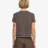 Camiseta corta holgada de algodón orgánico - Barro descolorido