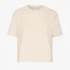 Camiseta corta holgada de algodón orgánico - Blanco marfil