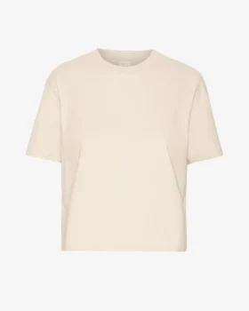 Camiseta corta holgada de algodón orgánico - Blanco marfil