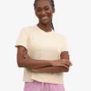 Camiseta corta holgada de algodón orgánico - Blanco marfil