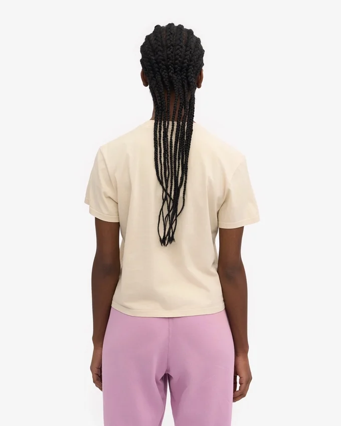 Camiseta corta holgada de algodón orgánico - Blanco marfil