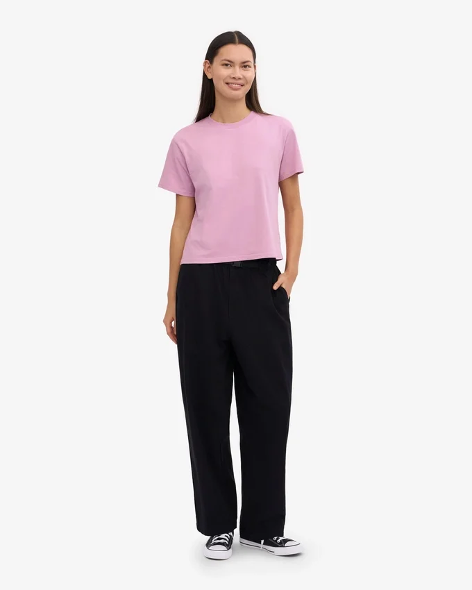 Camiseta corta holgada de algodón orgánico - Flor de cerezo