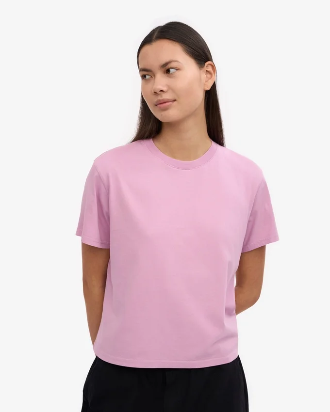Camiseta corta holgada de algodón orgánico - Flor de cerezo