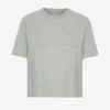 Camiseta corta holgada de algodón orgánico - Gris jaspeado