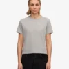 Camiseta corta holgada de algodón orgánico - Gris jaspeado
