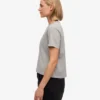 Camiseta corta holgada de algodón orgánico - Gris jaspeado
