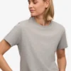 Camiseta corta holgada de algodón orgánico - Gris jaspeado