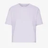 Camiseta corta holgada de algodón orgánico - Lavanda suave