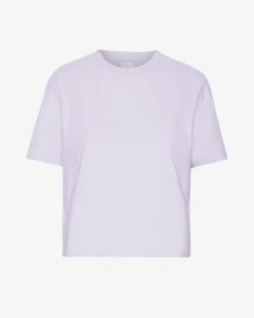 Camiseta corta holgada de algodón orgánico - Lavanda suave