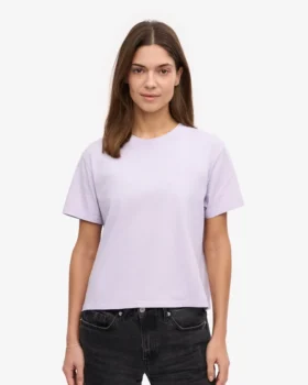 Camiseta corta holgada de algodón orgánico – Lavanda suave